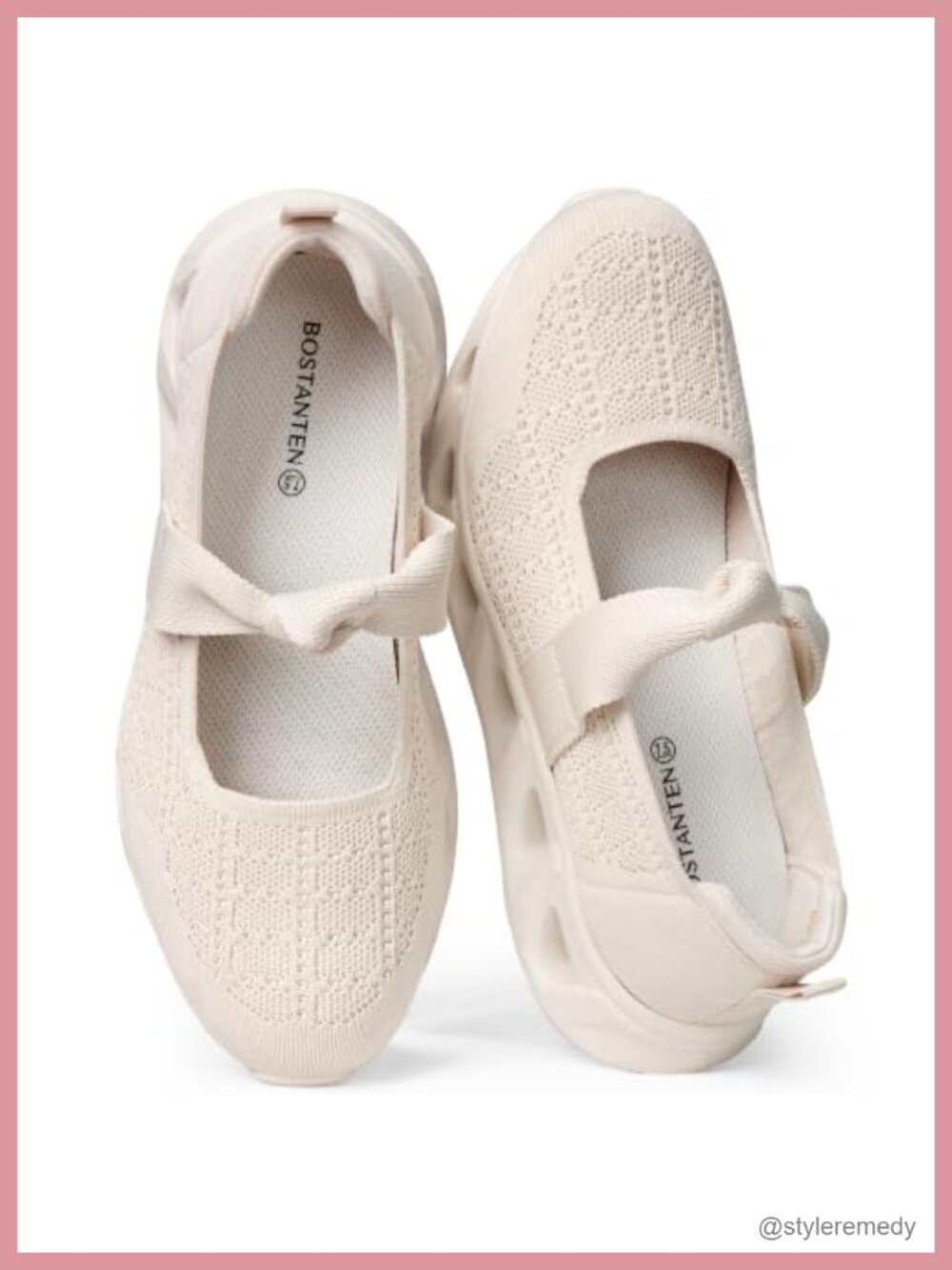 Mary Jane Sneakers Women Slip On Knit Comfortable Casual Walking Shoes